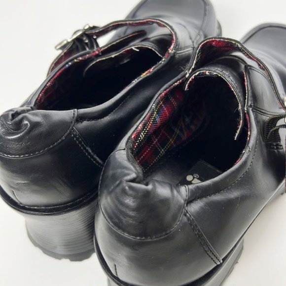 RARE L.E.I. Genuine Vintage 90s Black Chunky Platform Buckle Block Heels - Picture 14 of 16